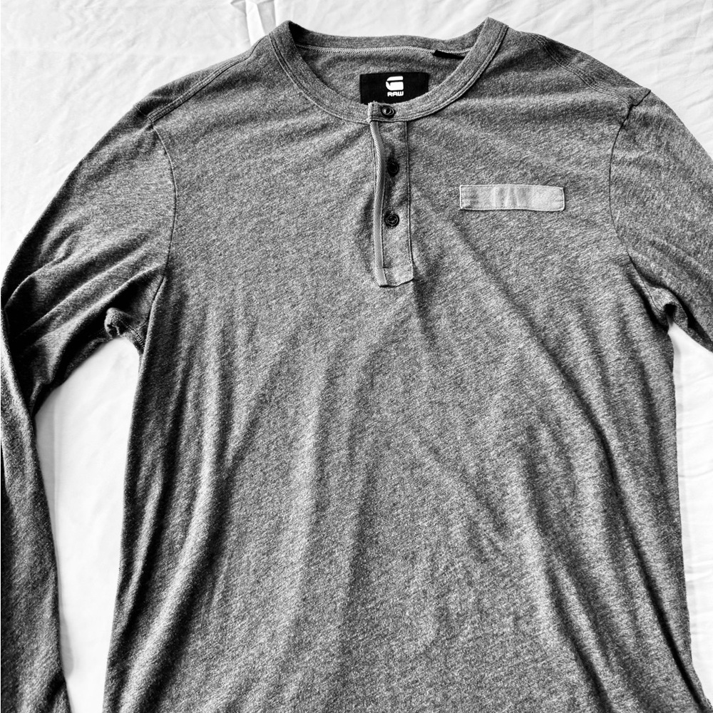 G-Star Charcoal Long Sleeve Henley